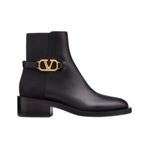 Valentino 3cm black calfskin ankle boots