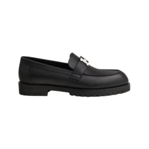 Hermès Faubourg black leather loafers with 2.5 cm heel