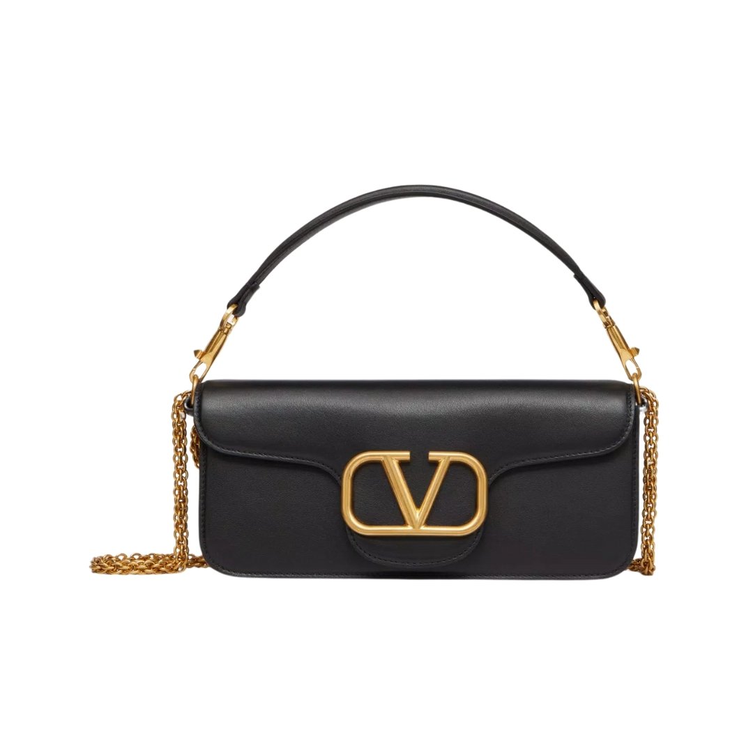 Valentino Locò bag in black leather 27 cm