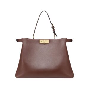 Fendi Peekaboo ISeeU Medium Bag in Dark Brown Leather 28cm