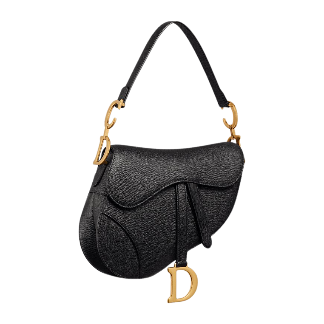 Dior Saddle Bag in Black Grained Leather 25.5cm - Image 2