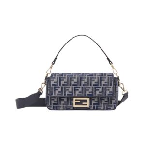 Fendi FF dark blue chenille bag 15 cm