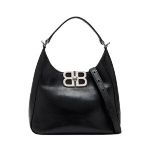 Balenciaga BB Soft Hobo Small Bag in Black Leather 21cm