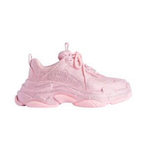 Balenciaga Triple S shoe with light pink rhinestones