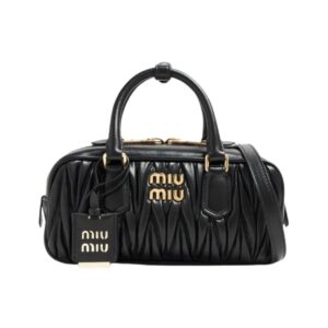 Miu Miu Arcadie bag in black quilted leather 22 cm