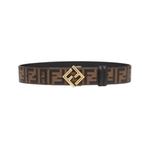 Fendi reversible brown leather belt 2 cm