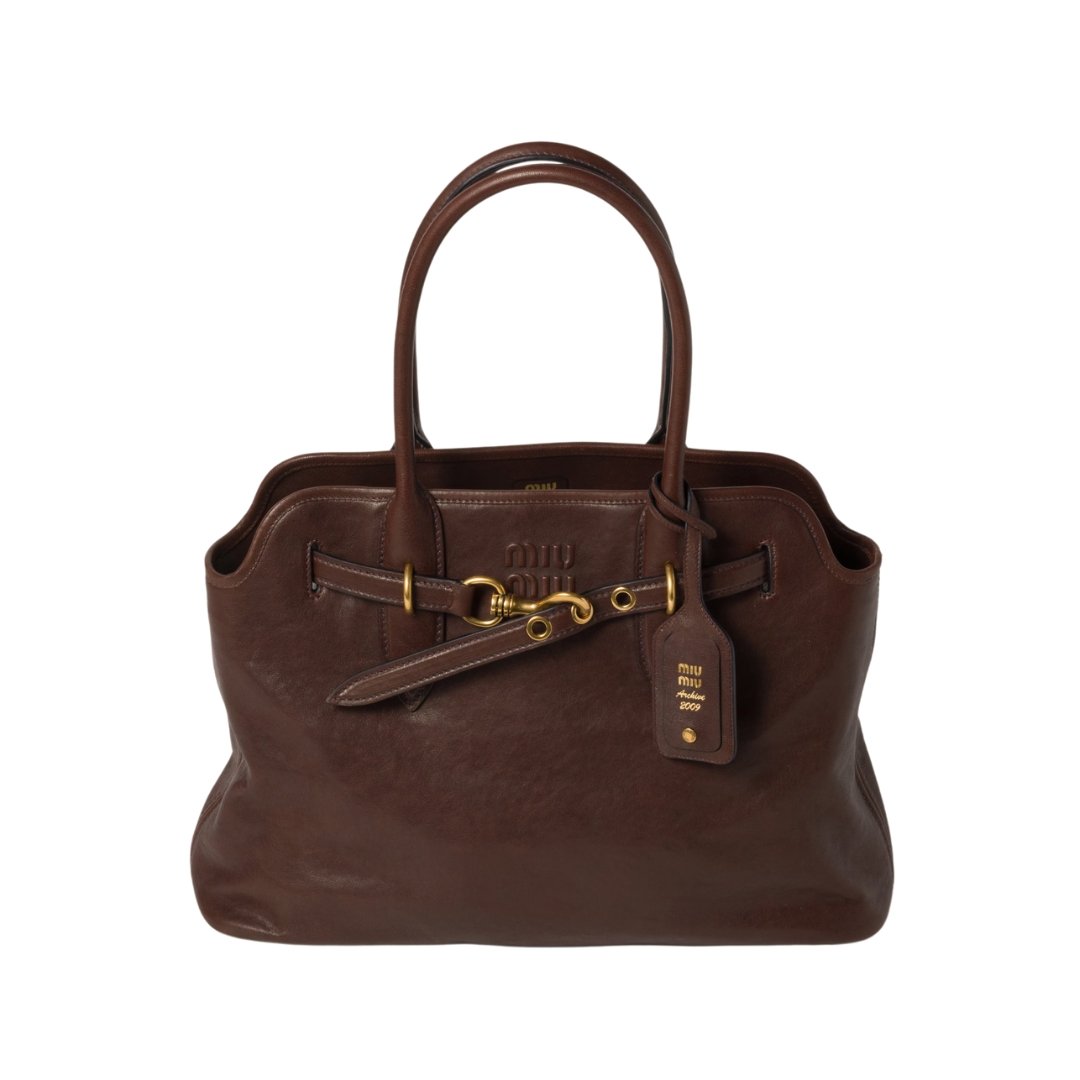 Miu Miu bag in Briarwood brown Nappa leather 31 cm