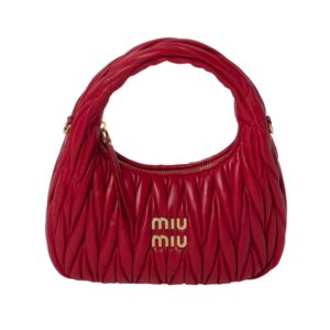 Miu Miu Hobo bag in red quilted nappa 20 cm