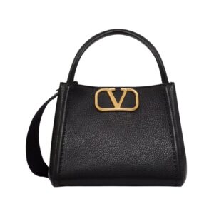 Valentino black hammered leather bag 26 cm
