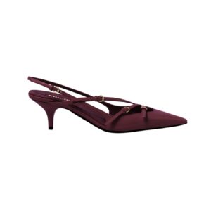Miu Miu slingback décolleté in burgundy patent leather with 5.5 cm buckles