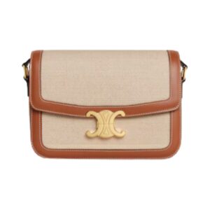 Celine Triomphe bag in canvas and leather 22 cm