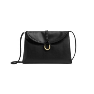 Bottega Veneta Crossbody Bag in Black Smooth Calfskin 23cm