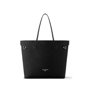 Louis Vuitton Neverfull MM Bag in Black Grained Leather 32 cm