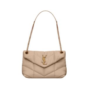 Saint Laurent Loulou Puffer Small bag in beige nappa 29 cm