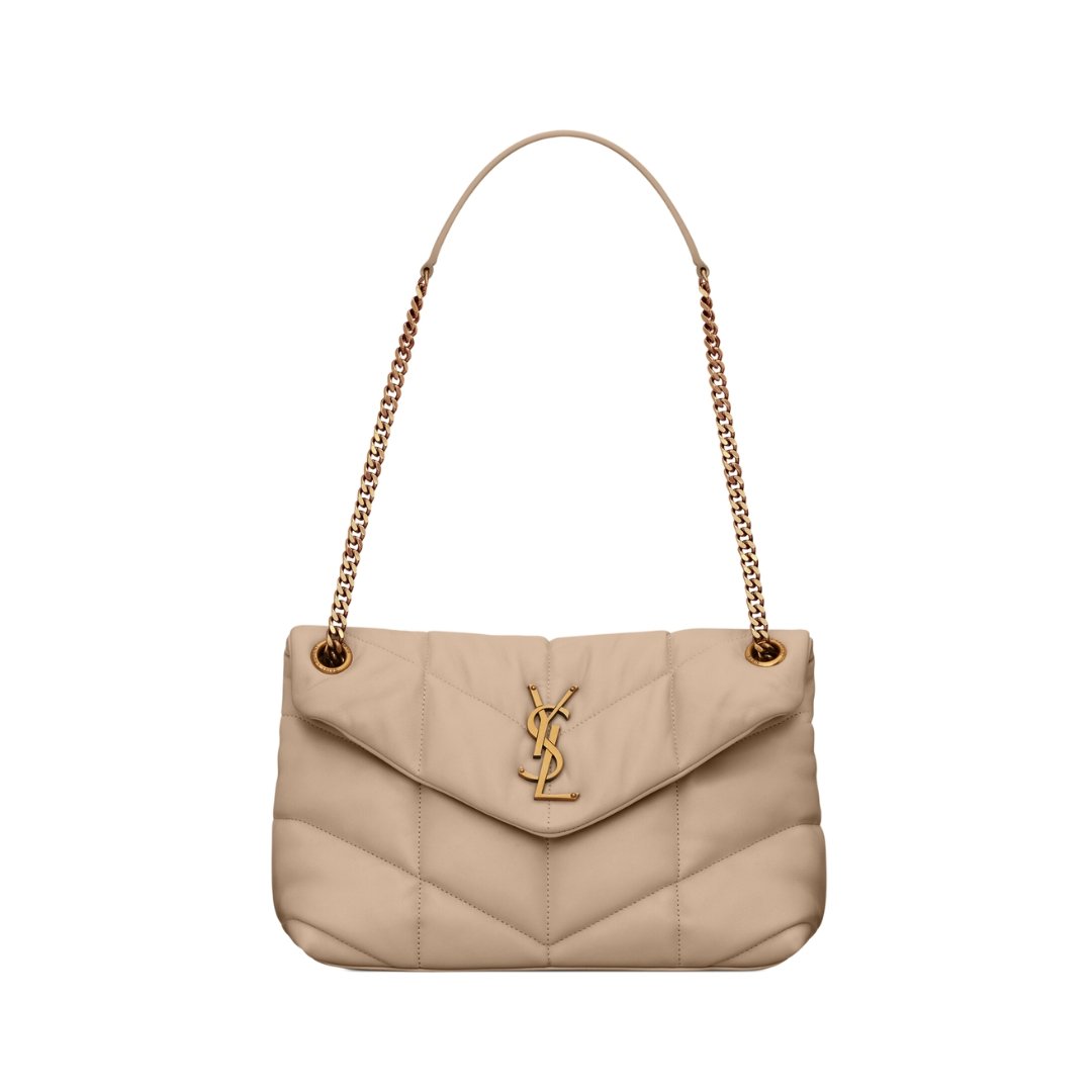 Saint Laurent Loulou Puffer Small bag in beige nappa 29 cm