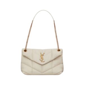 Saint Laurent Loulou Puffer Small Bag in Ivory Nappa Leather, 29 cm
