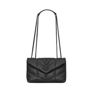 Saint Laurent Loulou Puffer Toy bag in black nappa 23 cm