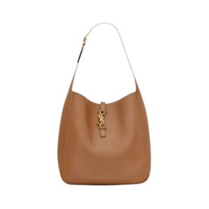 Saint Laurent Le 5 à 7 Supple Large bag in brown grained leather 30 cm