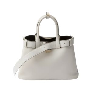 Prada Buckle Small Bag in White Leather with Belt 32cm