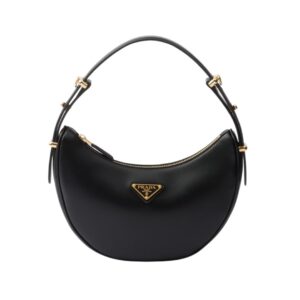 Prada Arqué small bag in black leather 18.5 cm
