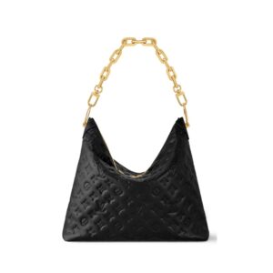 Louis Vuitton Coussin Hobo MM Bag in Black Quilted Monogram Leather 38cm