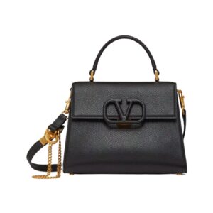 Valentino black grainy leather bag 22 cm