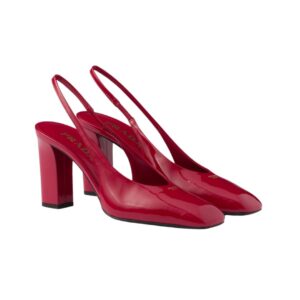 Prada slingback pumps in red patent leather with 8.5 cm heel