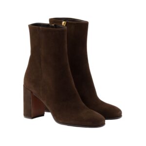 Prada ankle boots in dark brown suede with 8.5 cm heel