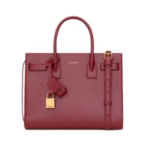 Saint Laurent Sac de Jour Nano bag in burgundy smooth leather 22 cm
