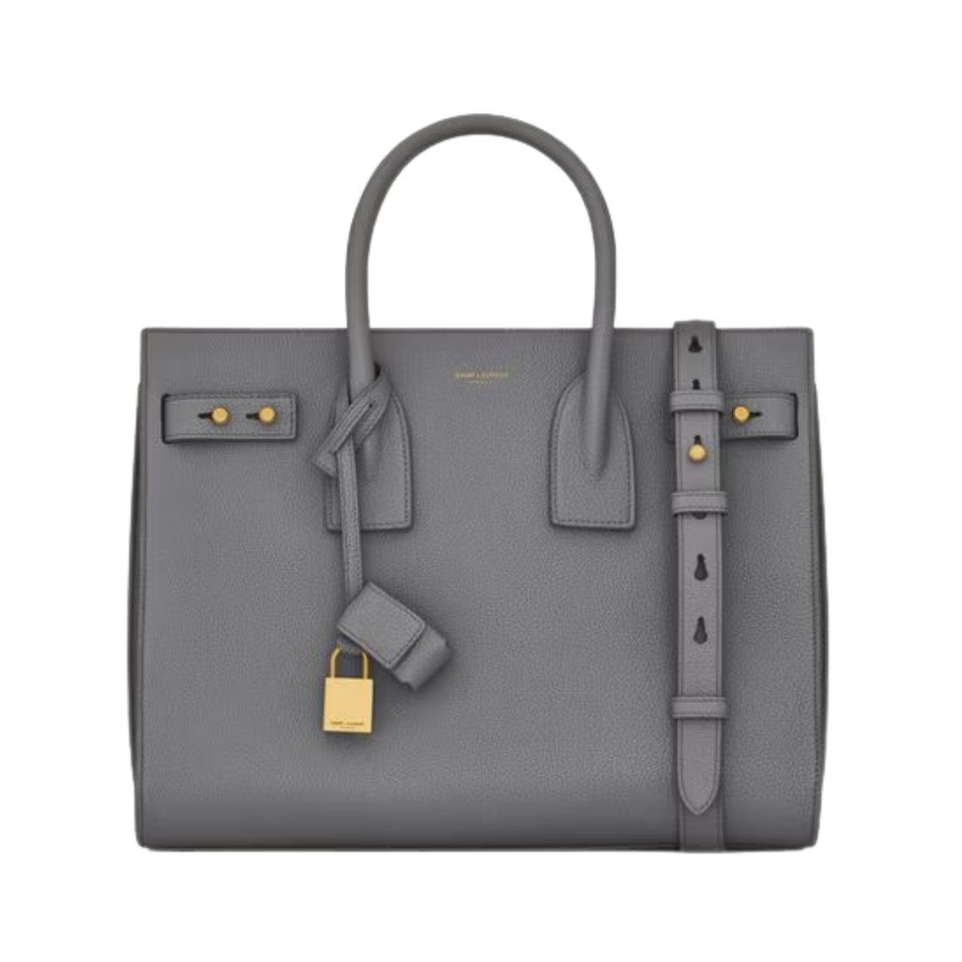Saint Laurent Sac de Jour Small Bag in Grey Hammered Leather 32cm