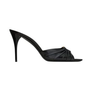 Saint Laurent Babylone mules in black smooth leather 9 cm