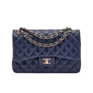 Chanel 11.12 Double Flap Navy Blue Jumbo Bag 30 cm