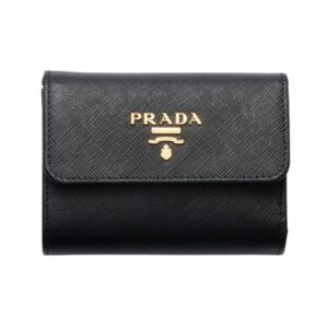 Prada Small Wallet in Black Saffiano Leather 9.5cm