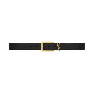 Saint Laurent Cassandre 3cm Hammered Lambskin Belt