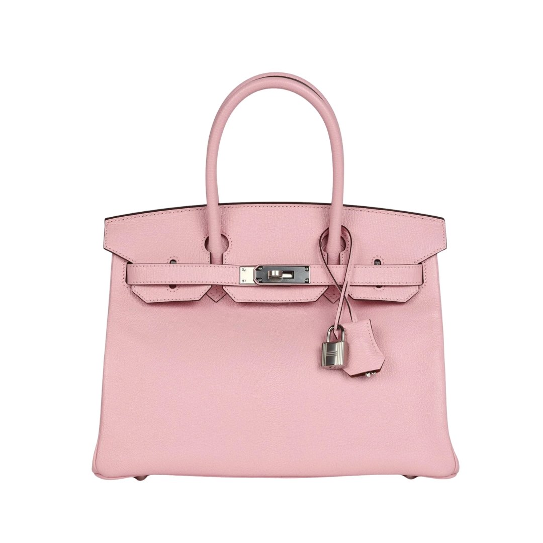 Hermès Birkin 30 bag in Chèvre Rose Sakura Verso leather with palladium hardware