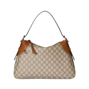 Gucci GG Emblem bag with leather inserts 37 cm