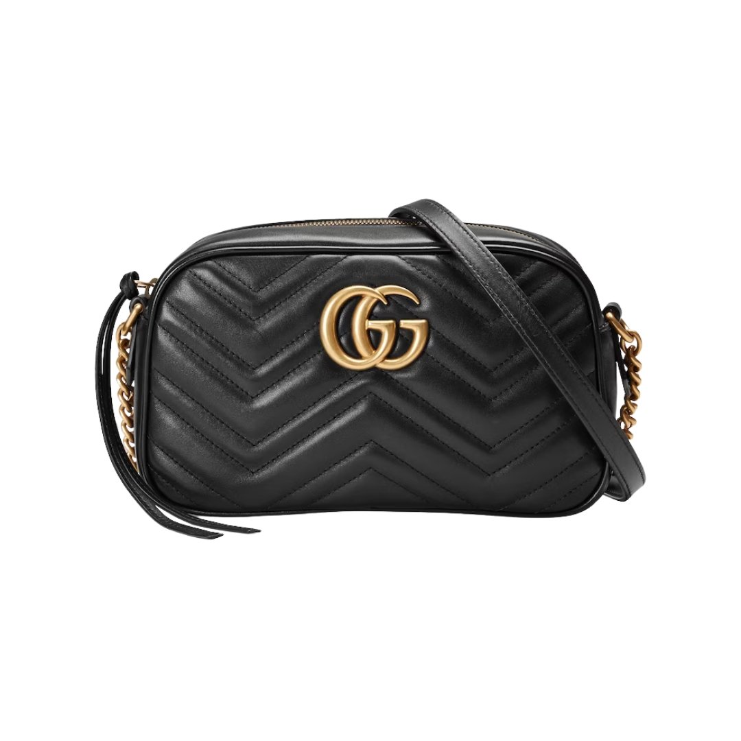 Gucci GG Marmont Camera Bag in Black Leather 24 cm