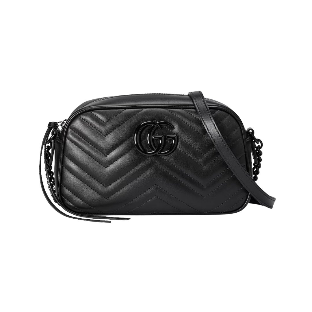 Gucci GG Marmont Camera Bag in Black Leather 24 cm