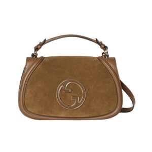 Gucci Blondie medium tote bag in brown suede 26.5 cm