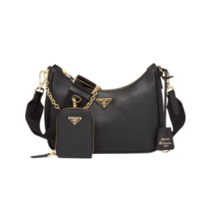 Prada Re-Edition 2005 Bag in Black Saffiano Leather, 22 cm