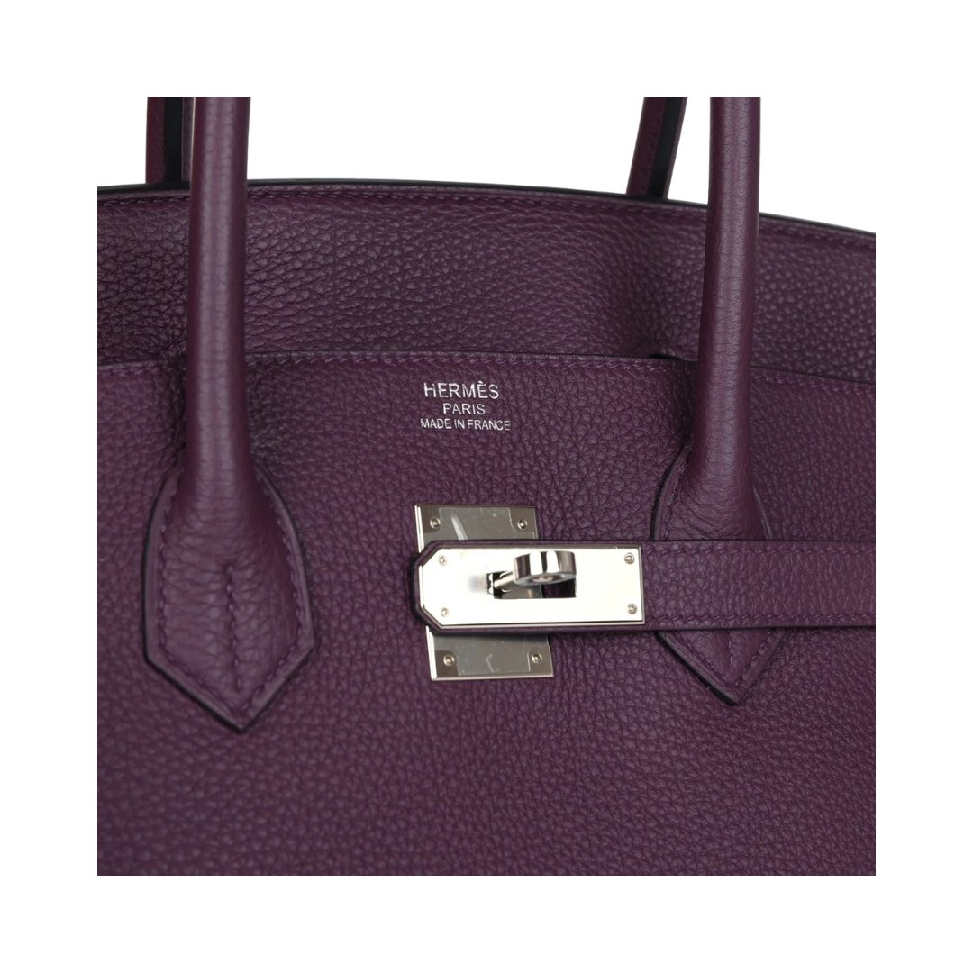 Hermès Birkin 35 Bag in Cassis Togo Leather with Palladium Finishing - Image 4