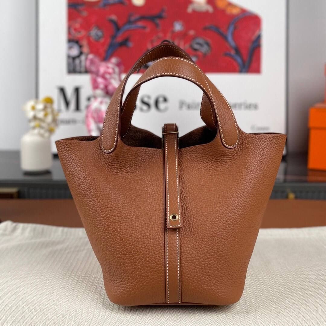 Hermès Picotin Lock Bag in Brown Togo Leather 18cm - Image 2
