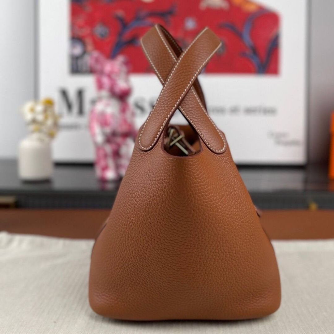 Hermès Picotin Lock Bag in Brown Togo Leather 18cm - Image 4