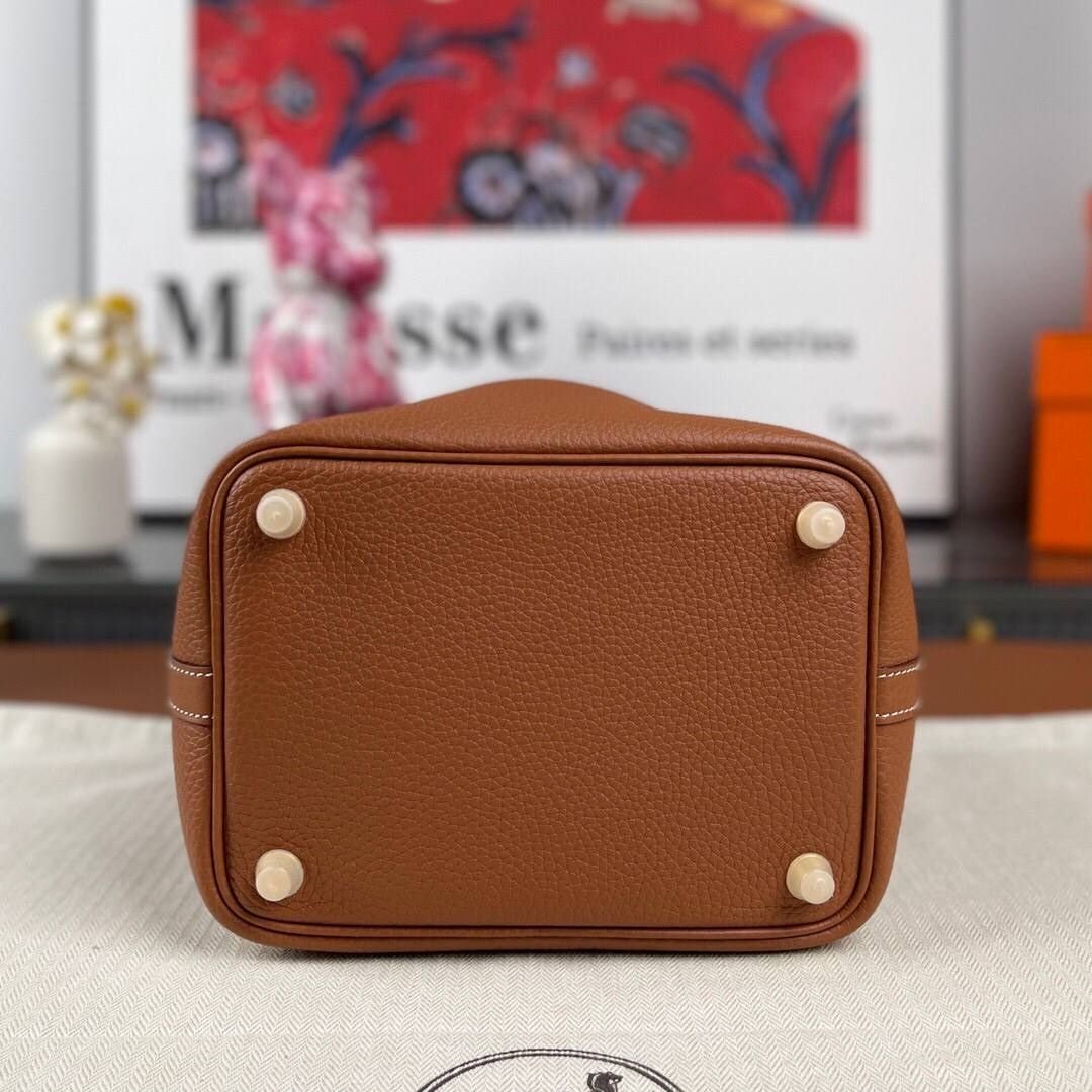 Hermès Picotin Lock Bag in Brown Togo Leather 18cm - Image 5