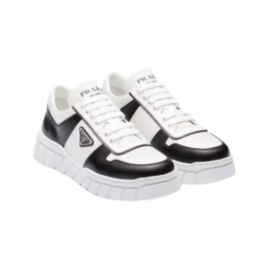 Prada Downtown sneakers in white and black leather
