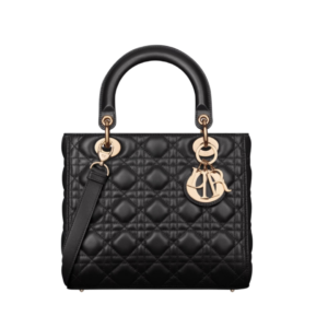 Dior Lady bag in black leather 24 cm