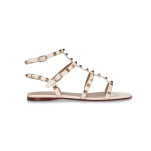 Valentino Garavani Rockstud sandals in powder pink leather with studs