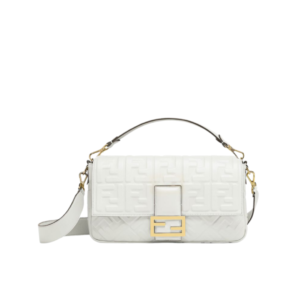 Fendi Baguette Bag in White Leather 32 cm