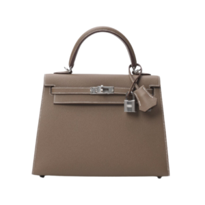 Hermès Kelly Sellier 25 bag in Etoupe Epsom leather with palladium hardware