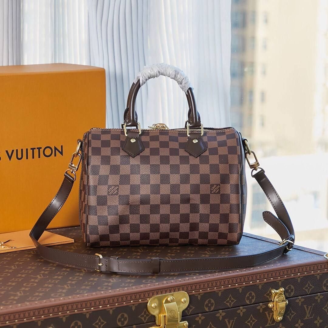 Louis Vuitton Speedy Bandoulière bag in Damier Ebene canvas 25 cm - Image 5